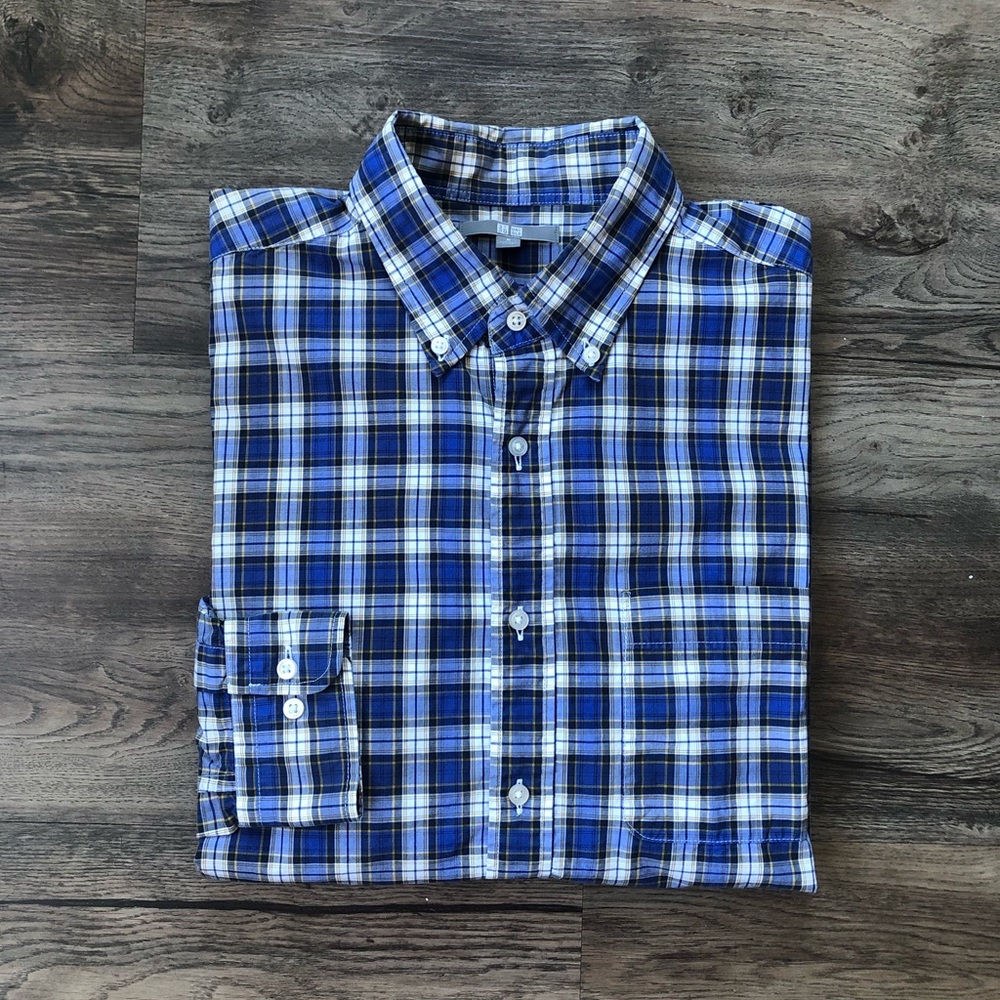 Men’s Uniqlo Casual Plaid Button Down Shirt